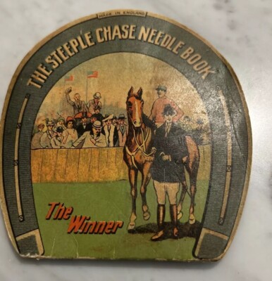 Vintage Steeple Chase Needle Book Kit England The Winner Horse Theme