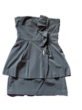 Vintage Ruffle Zipper Peplum Mini Cocktail Dress Size 9