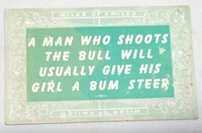 Postcard Miles of Smiles Man Who Shoots the Bull Will Usually Give His Girl