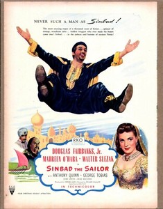 1946 SINBAD THE SAILOR Douglas Fairbanks, Jr. Original Vintage Movie Promo Ad 