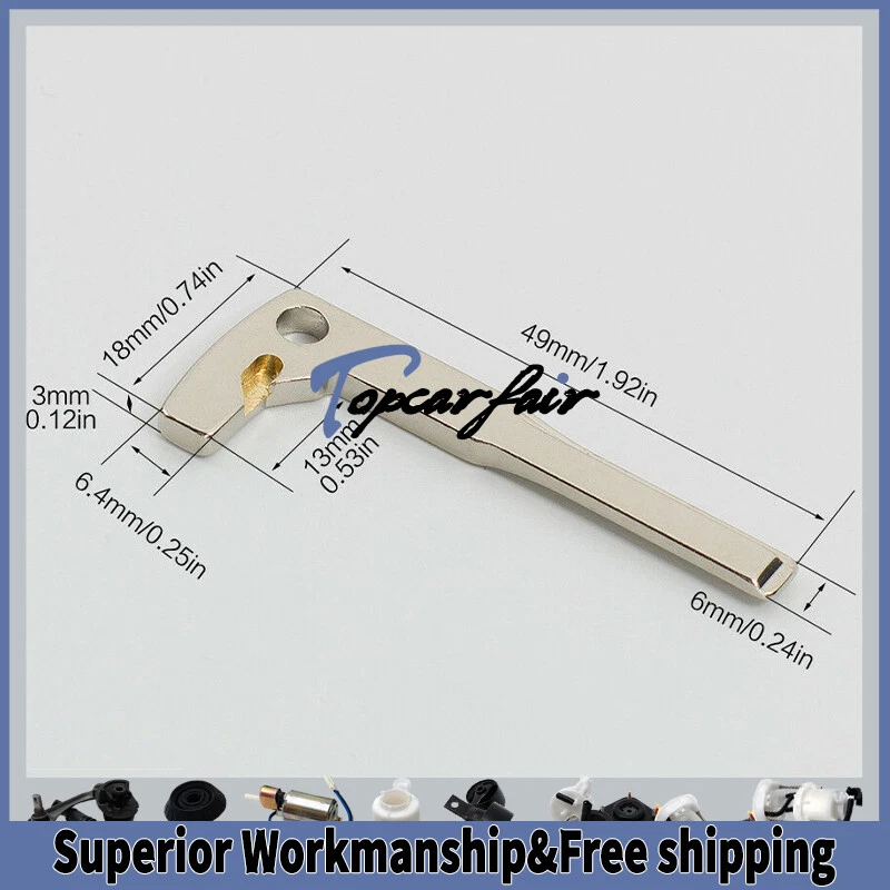 2 Smart Remote Key Keyless Emergency Prox Uncut Blade Blank For Mercedes Benz Foto 3 de 4