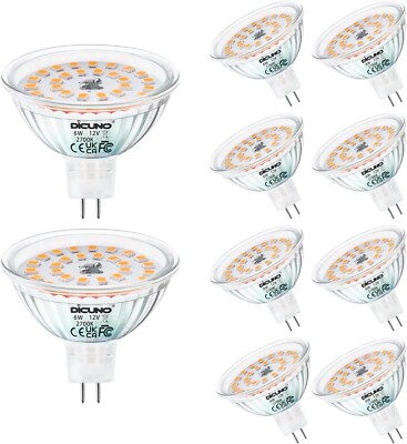 DiCUNO MR16 LED Glühbirnen 6W, GU5.3 Strahler Birne 12V, entspricht 70W