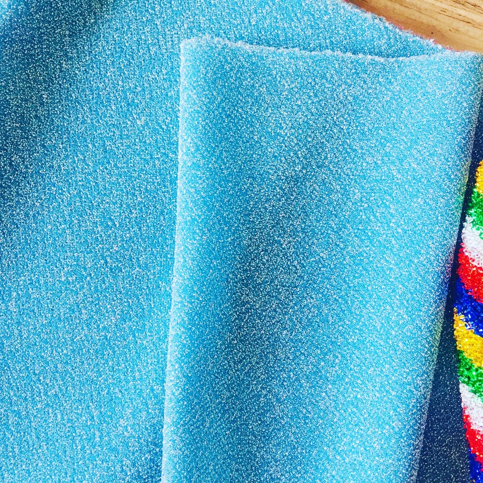 AZUL LUREX Tela Elástica Jersey Material Ligero Metálico Brillo 59'' de ancho - Imagen 1 de 1