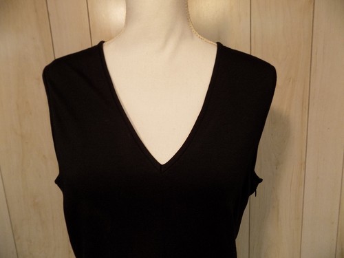 Tibi Women's Stretch V Neck Pockets Side Zip Black Size L - Picture 2 of 7