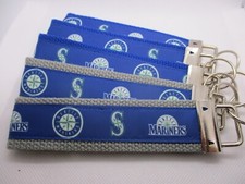 Seattle Mariners Ribbon on Strong Webbing Key Fob, Wristlet MLB Baseball