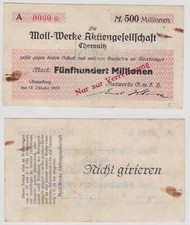 500 Million Mark Banknote Inflation Annaberg Raswerke GmbH 18.10.1923 (144788)