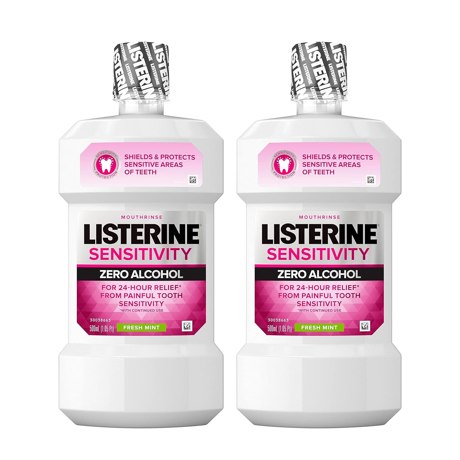 Listerine Sensitivity Mouthwash, Less Intense Formula, 500 Ml (Pack of 2)