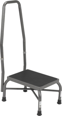 13062-1SV Bariatric Heavy Duty Step Stool with Handrail, Silver Vein