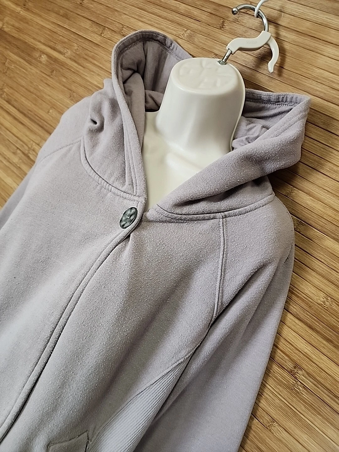 prana organic cotton blend knit swing hooded jacket
