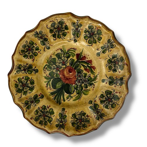Ancienne assiette florale Biagioli Gubbio Italie 7" peinte main signée numéro 44 - Photo 1/7