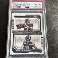 2023 Panini Contenders - Round Numbers CJ Stroud, Jaxon Smith-Njigba PSA 10 (RC)
