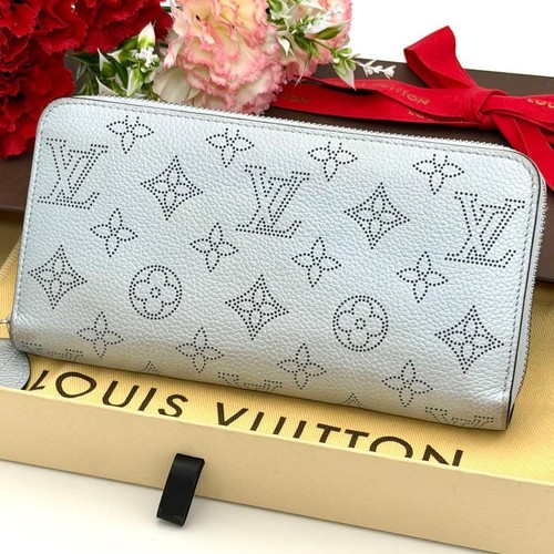 Louis Vuitton Mahina Zippy Wallet Gold Monogram Long Wallet Japan 071029