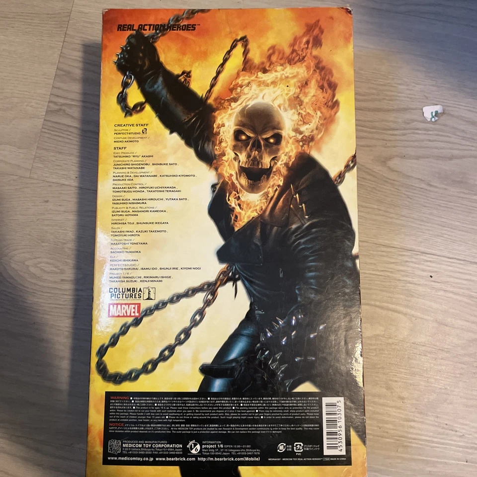 RAH Real Action Heroes GHOST RIDER 1/6 scale ABS ATBC-PVC Action Figure NIB - Image 3 of 3