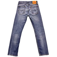 Levi's 513 Jeans Mens 32x32 Blue Denim Stretch Slim Straight Leg Whiskering Fade