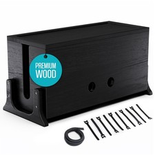 Extra Large Cable Management Box, Wood Cord Hider Box  Organizer for Power S...