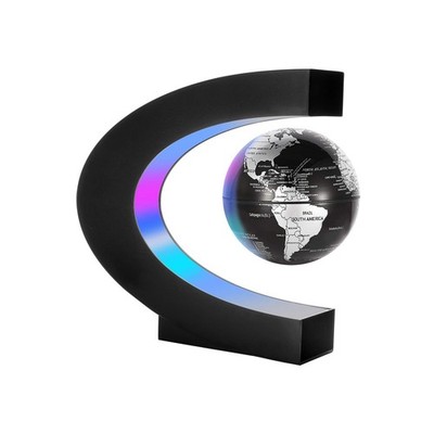 Gresus Magnetic Levitation Floating World Map Globe, C Shape Base with LED Li...