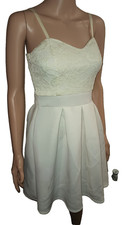 January 7 USA White Lace Pleated Sleeveless Dress Size S W012A