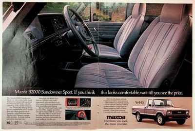 Mazda B2000 Sundowner Sport 1983 Vintage Print Advertisement 8x11