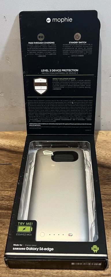 Mophie Juice Pack en Dorado Funda Batería 100% Extra Para Samsung Galaxy S6 EDGE Foto 2 de 3