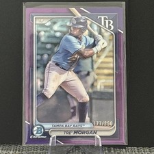 Tre Morgan 2024 Bowman Chrome Draft Purple Refractor /250 Tampa Bay Rays BDC-197