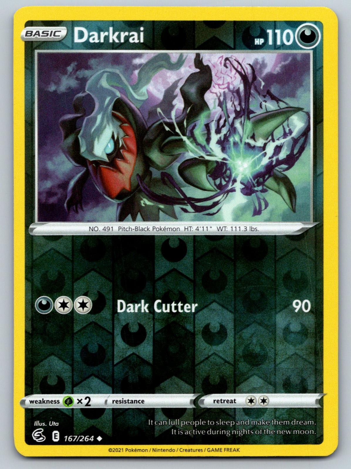 Darkrai 167/264 Uncommon Fusion Strike Pokemon Reverse Holo Lightly Played