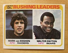 Click to enlarge 1977 Rushing Leaders (Mark van Eeghen / Walter Payton)