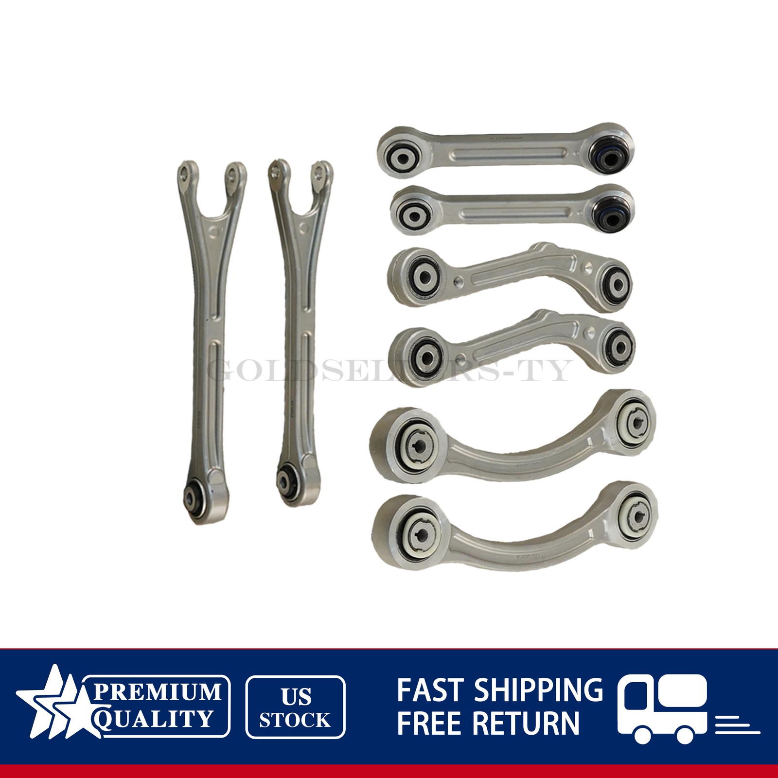 8PCS Rear Suspension Control Arm Set Fits Maserati Ghibli Quattroporte 14-16 US