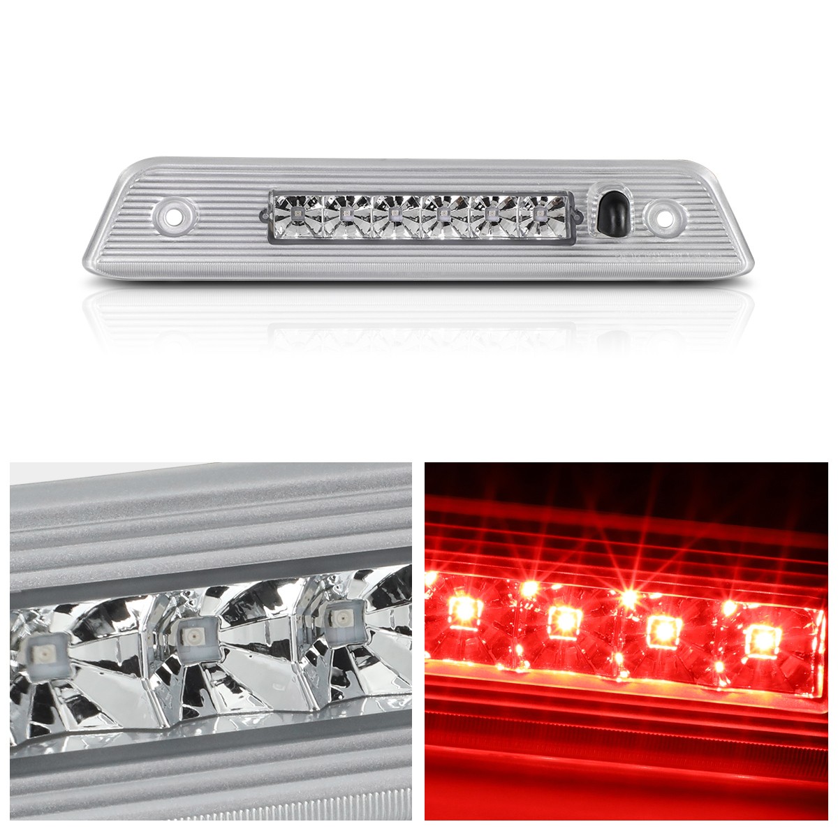 LED Third Brake Light – For Jeep Liberty 2008-2012, Chrome Housing, Red LED