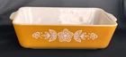 Vintage Pyrex Gold Butterfly Milk Glass Refrigerator Dish 1 1/2 Quart  No Lid