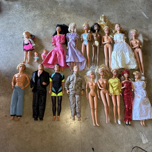 Barbie Lot of 17 Vintage Barbie Ken 1960’s Dolls With Clothing Accessories