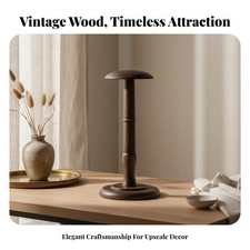 Wooden Hat Stand Decorative Prop Solid Wood Hat Form Stable Base