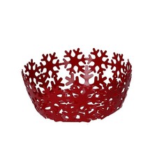 CESTINO CENTRO TAVOLA NATALE FIOCCHI NEVE ROSSO PORTA FRUTTA PORTA PANE