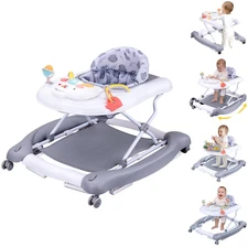 5 in 1 Foldable Baby Walker, Activity Baby Walker-Baby Bouncer, Rocker, Activity