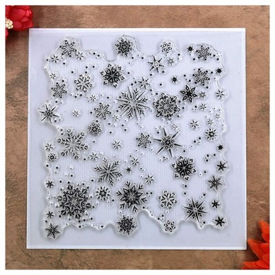 Christmas Snowflake Background Clear Stamps for Card Making Decoration and DI...