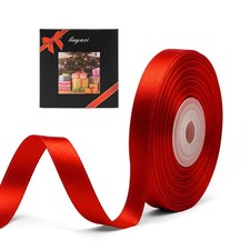 Solid Color Double Faced Red Satin Ribbon 3/8" X 25 x 25 Yards,