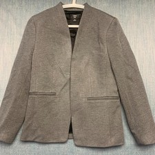 J.Crew 365 Women  s Blazer Size 8 Gray Open Front Pockets Office Career Jacket