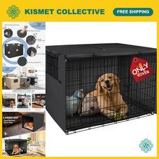 Dog Crate Cover 48" - Waterproof, Durable, Black Pet Privacy  Comfort Solution