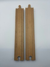 Used Wooden Train Track Long Straights 4/6 Pack - Brio Compatible