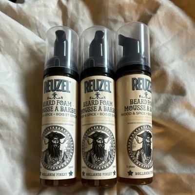 Reuzel Beard Foam Wood & Spice Scent for Men Beard & Face 2.36 oz Lot of 3