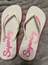 superdry flip flops white rainbow uk 7 large