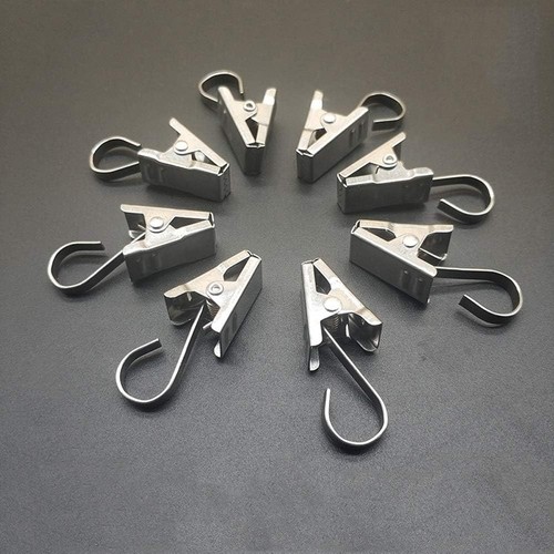 Curtain Clips Hooks Stainless Steel - 100 Pack Silver Heavy-Duty Wire Holder ... - Picture 2 of 10