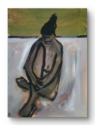 Original Acryl Gemälde 12 x 16 cm Leinwand, Life Class Study 6