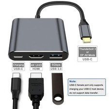 3 in 1 USB C Hub 4K HDMI PD 100W Fast Charge USB 3.0 Adapter Dock USA