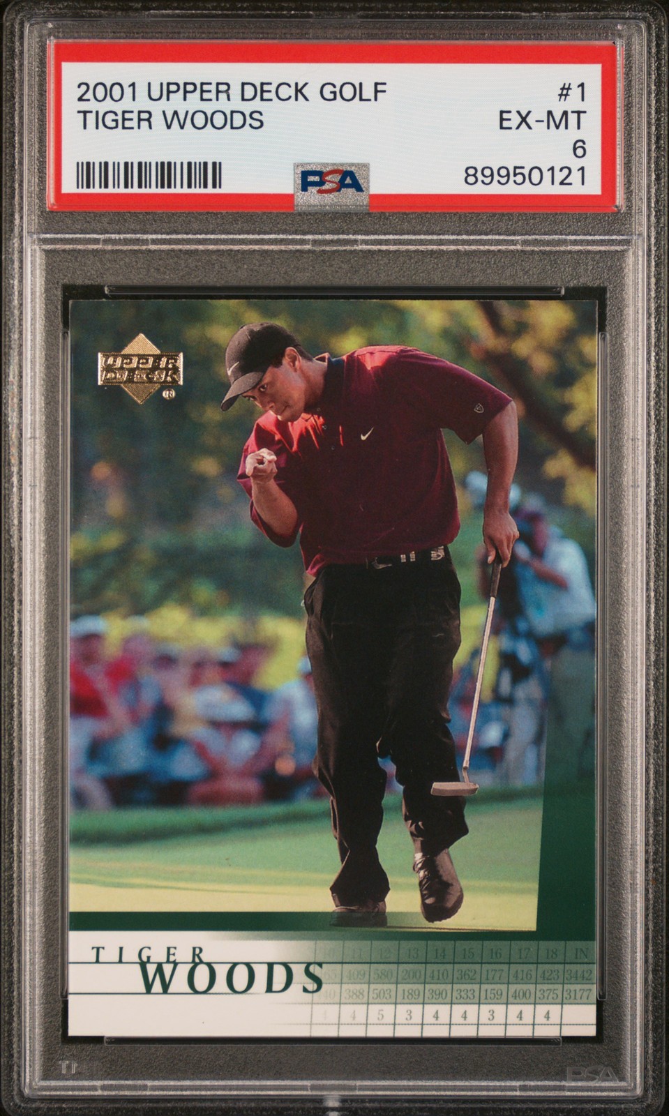 2001 Upper Deck Golf #1 Tiger Woods Rookie PSA 6