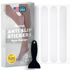 AntiSlip Shower Stickers, Bathtub NonSlip Strips, Bath Appliques 24Piece