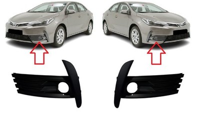 Neu für Toyota Corolla E17 2017-2019 Vorne Stoßstange Nebellicht Gitter Schwarz