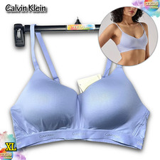 NWT Calvin Klein Women's XL Form To Body Lightly Lined Bralette QF7618 Blue
