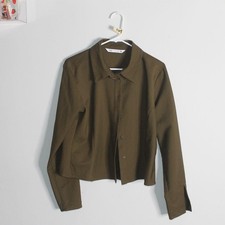 Zara Womens Green and Khaki Jacket Shirt exce...