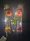 Resin Battery Operated Light Up Initial  Letter "M" with Dried Flowers  5" — photo 1