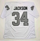 Bo Jackson Oakland White Color Autographed/Signed Rush Football Jersey JSA COA